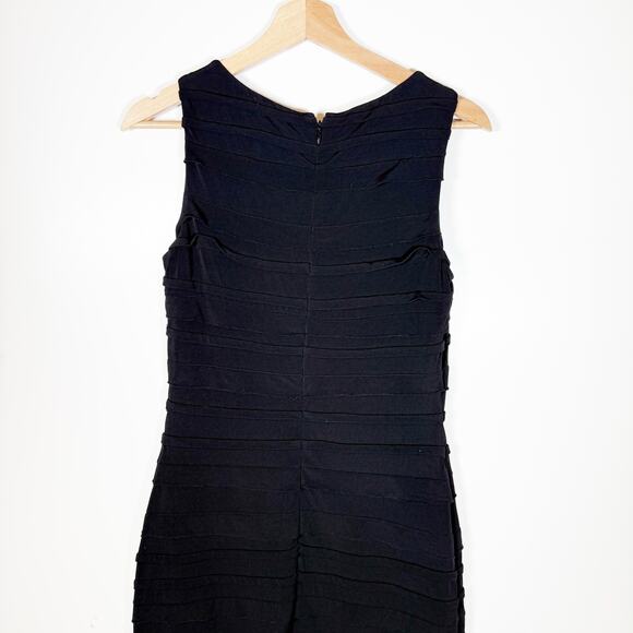 Calvin Klein Black Tiered Sheath Dress Minimalist Glam Cocktail Classic Chic - Picture 8 of 13